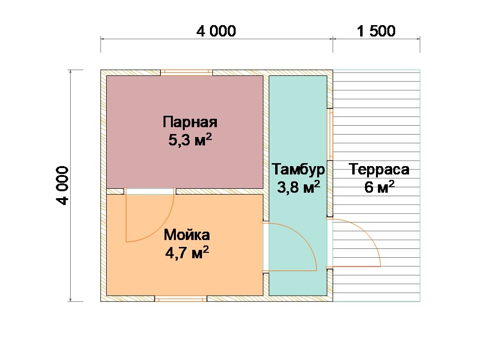 Баня из бруса 4х5.5